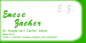 emese zacher business card
